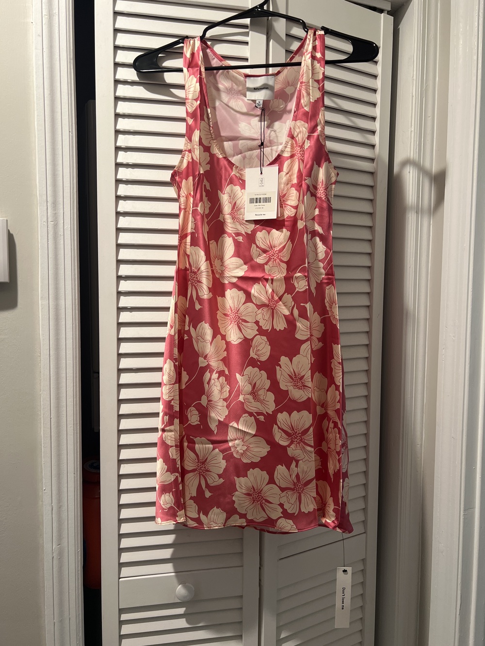 Reformation Eden Silk Dress Pink - Size M